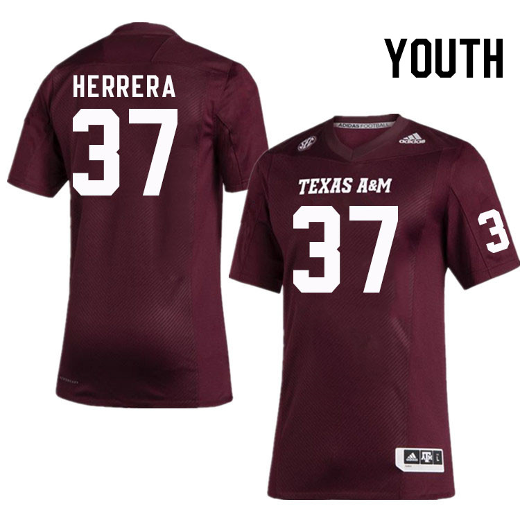 Youth #37 Aidan Herrera Texas A&M Aggies College Football Jerseys Stitched Sale-Maroon